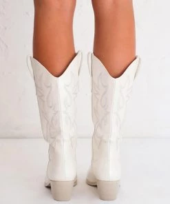 Show Me Your Mumu Billini Unaro Cowboy Boots ~ White Pearl
