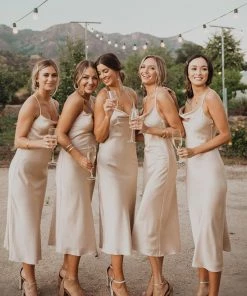 Show Me Your Mumu Verona Cowl Dress ~ Champagne Luxe Satin