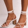 Show Me Your Mumu New Mu Billini Yeoman Wrap Up Heels ~ White