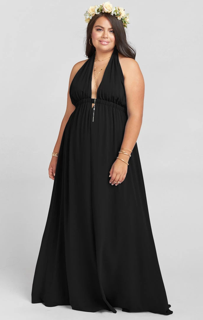 Show Me Your Mumu Luna Halter Dress ~ Black Chiffon 7 Show Me Your Mumu Luna Halter Dress ~ Black Chiffon
