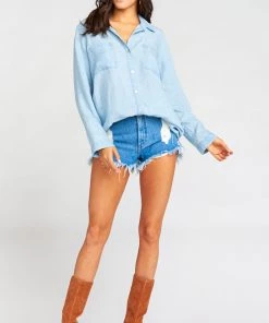 Show Me Your Mumu Reina Shirt Dress ~ Light Chambray