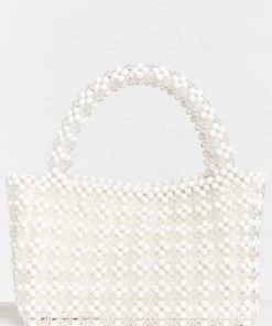 Show Me Your Mumu New Mu Cleobella X Mumu Clementine Bag ~ White Beaded