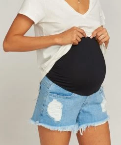 Show Me Your Mumu Denim Maternity Cabo Shorts ~ Tide