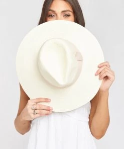 Show Me Your Mumu New Mu Rosetta Straw Fedora Hat ~ Ivory/Pink