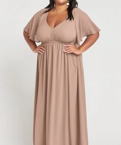 Show Me Your Mumu Maternity Emily Empire Maxi Dress ~ Dune Chiffon
