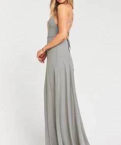 Show Me Your Mumu Godshaw Goddess Gown ~ Soft Charcoal Crisp Bridesmaids Dresses