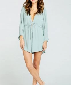 Show Me Your Mumu Roxy Romper ~ Silver Sage Crisp