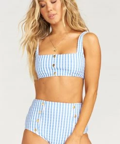 Show Me Your Mumu High Tide High Button Bottom ~ Nautical Stripe Swim