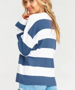 Show Me Your Mumu Prep Sweater ~ Navy Stripe Knit Sweaters