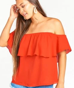 Show Me Your Mumu Ruffle Top ~ Bonfire
