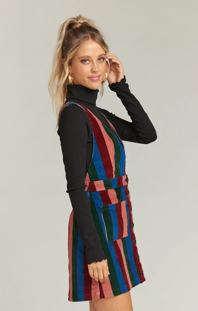 Show Me Your Mumu Connelly Overall Dress ~ Mutown Stripe Denim 4 Show Me Your Mumu Connelly Overall Dress ~ Mutown Stripe Denim