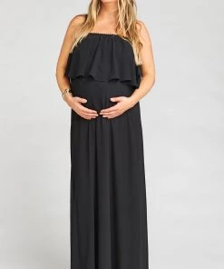 Show Me Your Mumu Hacienda Maxi Dress ~ Black Chiffon