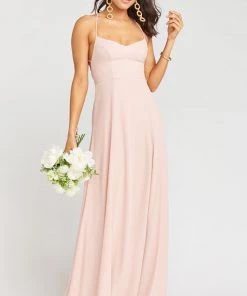 Show Me Your Mumu Godshaw Goddess Gown ~ Dusty Blush Crisp Bridesmaids Dresses