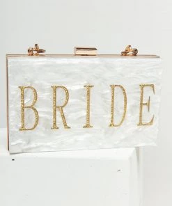 Show Me Your Mumu Bride Acrylic Clutch ~ White Marble