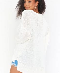 Show Me Your Mumu Anya Sweater ~ White Knit