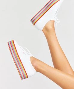 Show Me Your Mumu Superga 2790 Platform Sneakers ~ White/Rainbow