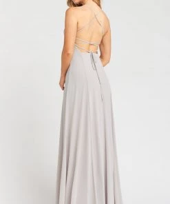 Show Me Your Mumu Godshaw Goddess Gown ~ Dove Grey Chiffon