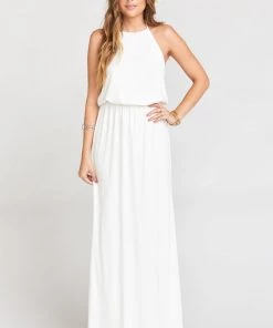 Show Me Your Mumu Bridesmaids Dresses Heather Halter Dress ~ Ivory Crisp