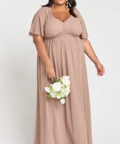 Show Me Your Mumu Maternity Emily Empire Maxi Dress ~ Dune Chiffon