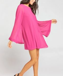 Show Me Your Mumu Maternity Bombshell Dress ~ Fuchsia Pop Chiffon