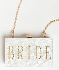 Show Me Your Mumu Bride Acrylic Clutch ~ White Marble