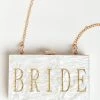 Show Me Your Mumu Bride Acrylic Clutch ~ White Marble