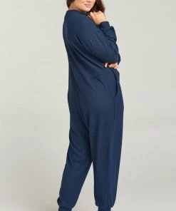 Show Me Your Mumu Jules Jumpsuit ~ Navy Brushed Hacci