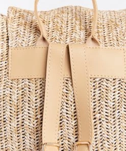 Show Me Your Mumu Cecilia Straw Backpack ~ Beige