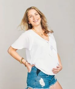 Show Me Your Mumu Maternity Side Stretch Shorts ~ Blue Bae Denim