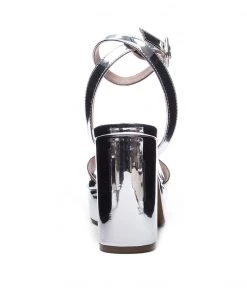 Show Me Your Mumu Theresa Heels ~ Silver Metallic