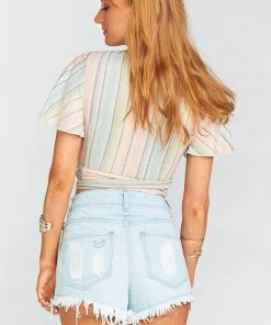 Show Me Your Mumu Clothes Wilson Tie Top ~ Nevada Stripe Flux