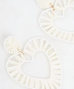 Show Me Your Mumu My Heart Earrings ~ Ivory Rattan Accessories