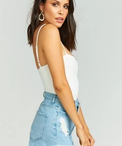 Show Me Your Mumu Amabella Bodysuit ~ Bone Solid Stretch New Mu