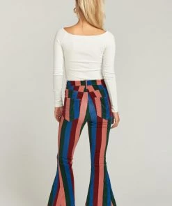 Show Me Your Mumu Berkeley Zip Up Bells ~ Mutown Stripe Denim