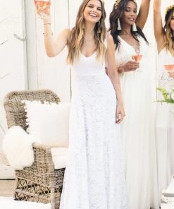 Show Me Your Mumu Dresses Jenn Maxi Dress ~ Lovers Lace White