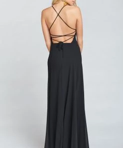 Show Me Your Mumu Wedding Guest Dresses Godshaw Goddess Gown ~ Black Chiffon