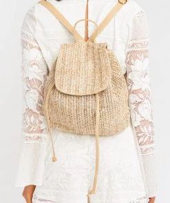 Show Me Your Mumu Cecilia Straw Backpack ~ Beige