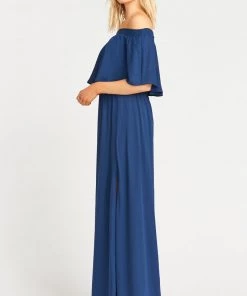 Show Me Your Mumu Hacienda Maxi Dress With Short Lining ~ Rich Navy Crisp Bridesmaids Dresses