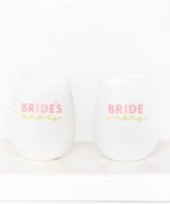 Show Me Your Mumu New Mu Bride's Babes Silicone Wine Glass ~ White