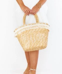 Show Me Your Mumu Bride Straw Tote Bag ~ Natural