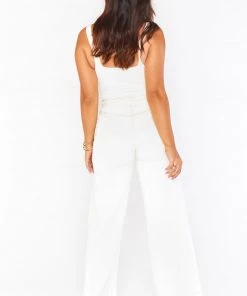 Show Me Your Mumu Denim Santa Cruz Wide Leg ~ Pearly White