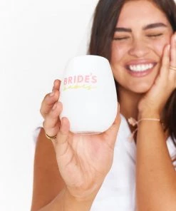 Show Me Your Mumu New Mu Bride's Babes Silicone Wine Glass ~ White