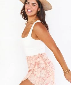 Show Me Your Mumu Iva Wrap Skirt ~ Pink Majestic Palm Bottoms
