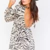 Show Me Your Mumu Social Mini Dress ~ Coconut Zebra Satin Dresses