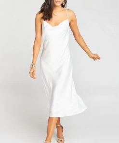 Show Me Your Mumu Verona Cowl Dress ~ Ivory Luxe Satin Dresses