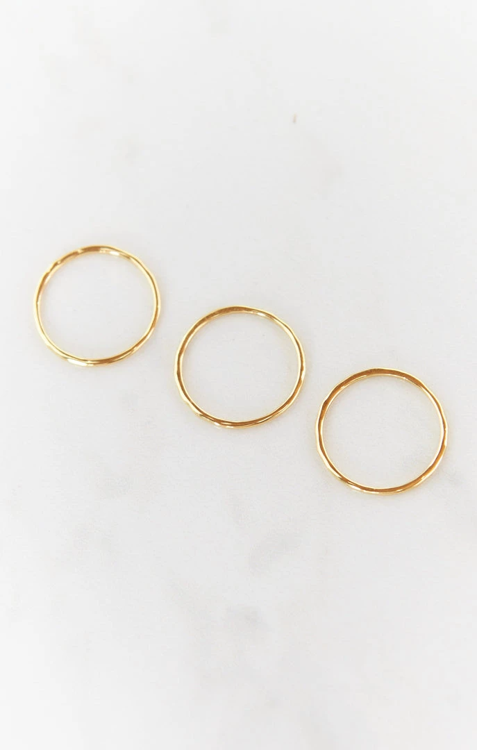 Show Me Your Mumu Gorjana G Ring Set ~ 18K Gold Plated New Mu 7 Show Me Your Mumu Gorjana G Ring Set ~ 18K Gold Plated New Mu