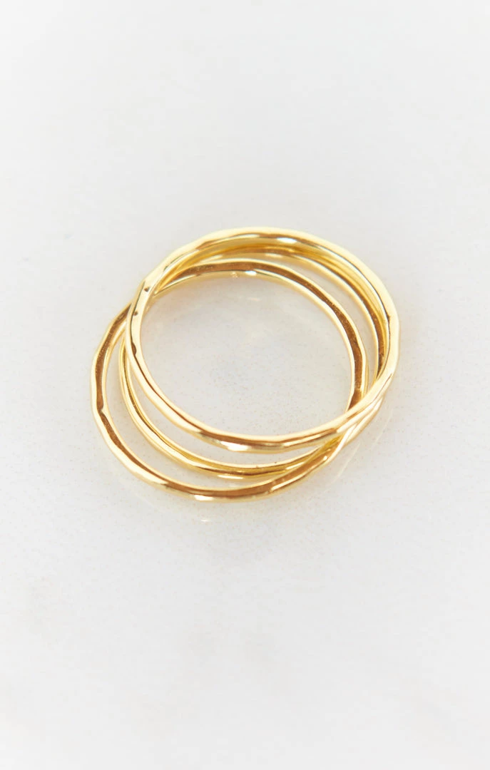 Show Me Your Mumu Gorjana G Ring Set ~ 18K Gold Plated New Mu 6 Show Me Your Mumu Gorjana G Ring Set ~ 18K Gold Plated New Mu