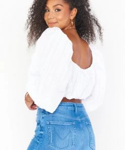 Show Me Your Mumu Keepsake Crop Top ~ White Crinkle New Mu 18 Show Me Your Mumu Keepsake Crop Top ~ White Crinkle New Mu