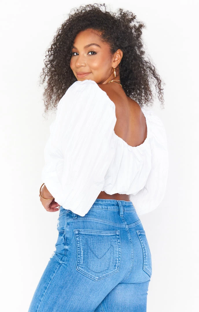 Show Me Your Mumu Keepsake Crop Top ~ White Crinkle New Mu 5 Show Me Your Mumu Keepsake Crop Top ~ White Crinkle New Mu