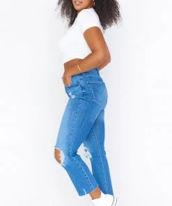 Show Me Your Mumu Cropped Soho Button Up Skinnies ~ Blue Bay Denim